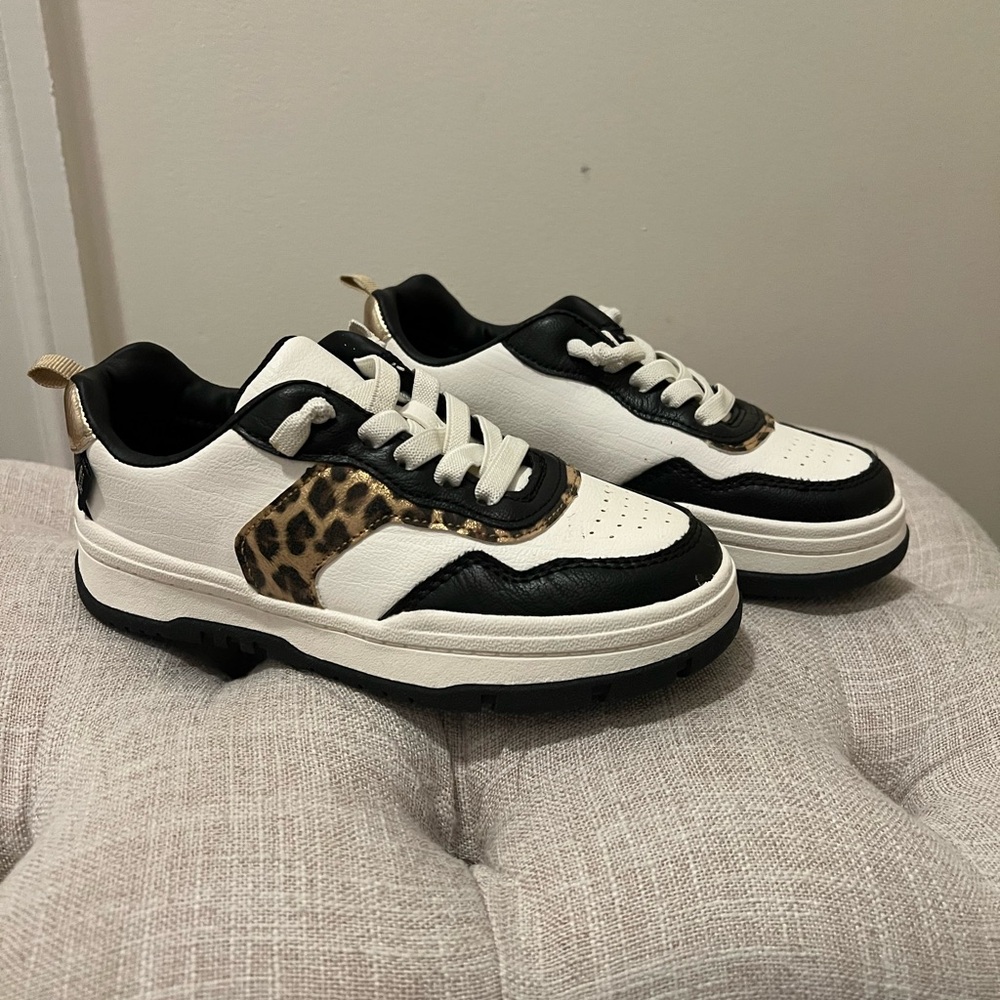 OshKosh B'gosh Black and White and Leopard Kids Sneakers